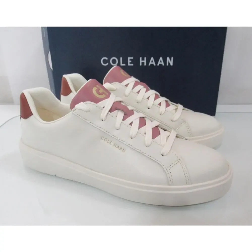 Women's Cole Haan Grand Crosscourt Daily Sneaker Lace Up Ivory Mahogany Size 9